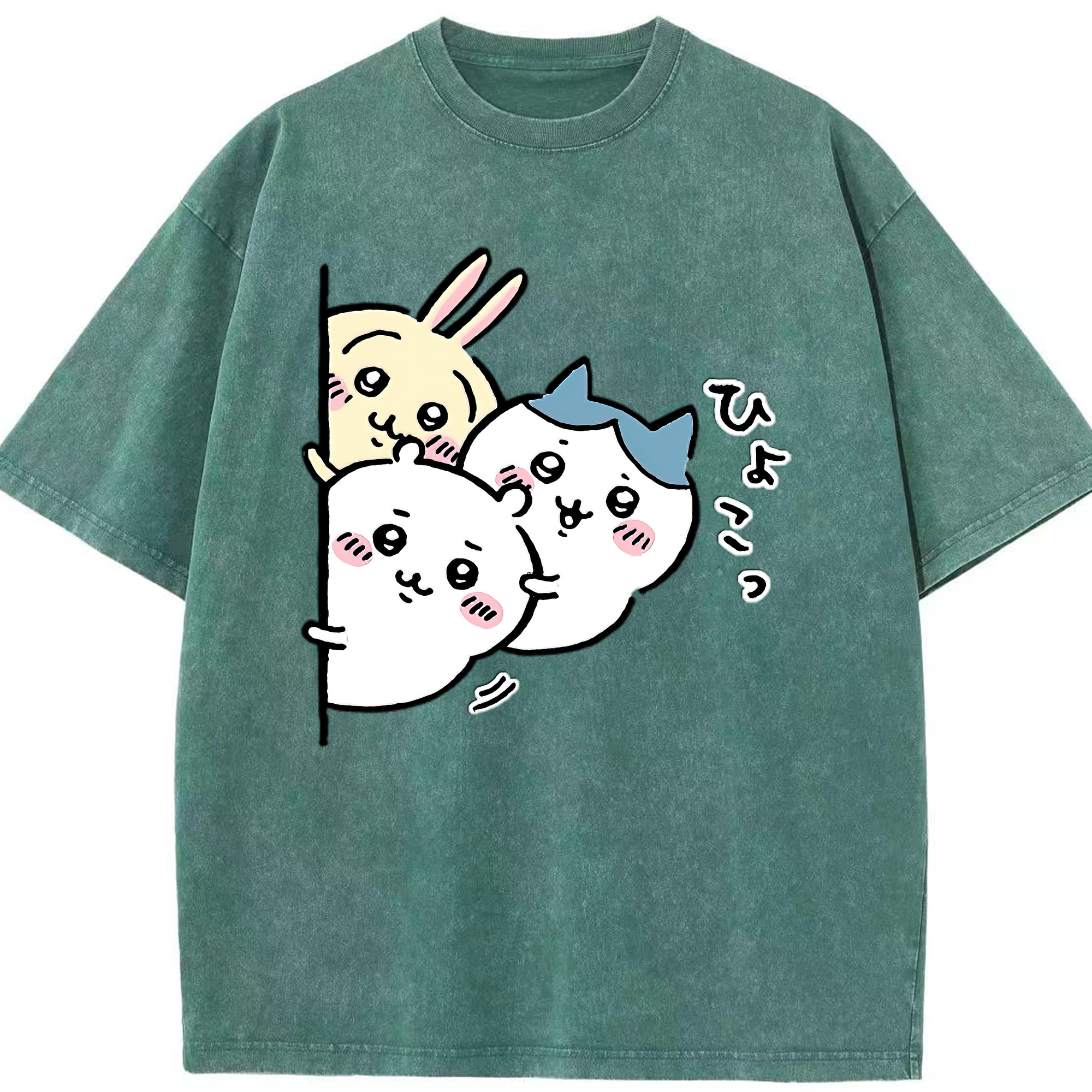 （画像用） ちいかわ うさぎ Chii-kawa usagi 綿100% ヴィンテージ風 半袖Tシャツ（フロントプリント）